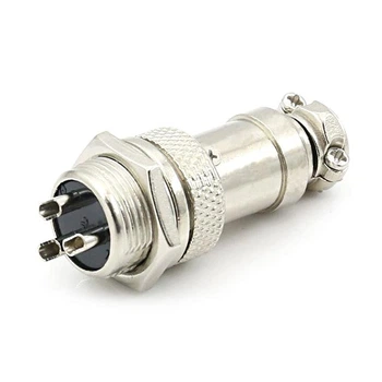 Силовий кабельний роз'єм mic 3 pin GX16-3 авіаційний циліндричний на 3 контакти тато+мама для мікрофона та гарнітури (18-3)