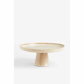 Керамічна тарілка для торта бежева H&M Home