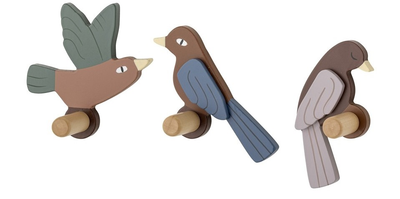 Гачки для дитячого одягу Bloomingville Lewi Bird Hooks 3 шт (5711173301874)