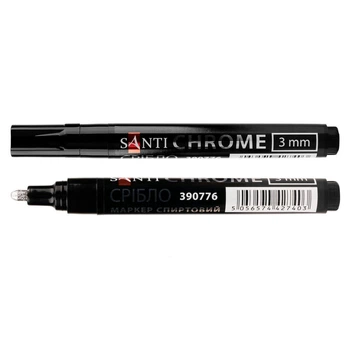 Маркер зеркальный Santi Chrome 3 мм серебро (390776)