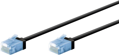 Патч-корд Goobay RJ45 UTP6a 0.5m patch Slim Ultra Flexi PoE+ Cu чорний(75.07.4232)