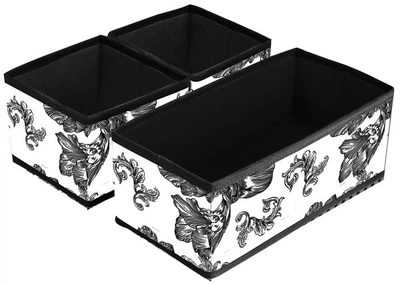 Набір органайзерів для зберігання Idea Home NP-139 Anthracite Flowers 3 шт. (NP-139 тканин. /НАБІР/3шт. Anthracite Flowers)