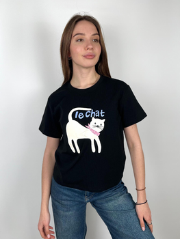 Женская футболка с принтом Черный One Size (896-01)