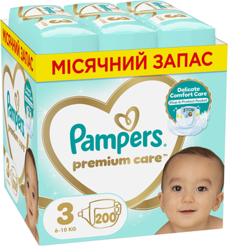 Подгузники Pampers Premium Care Размер 3 (6-10 кг) 200 шт (8006540855898)