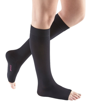 Компрессионные гольфы mediven COMFORT (AD-39-44см) - II класс, открытый носок, цвет черный, размер 2