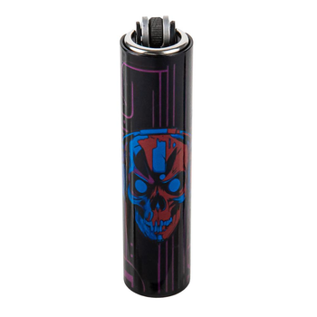 Зажигалка Clipper Mini Metal Case DJ Black Skull