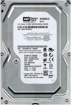 Накопитель HDD SATA 250GB WD AV 7200rpm 8MB (WD2500AVJS) Refurbished Store