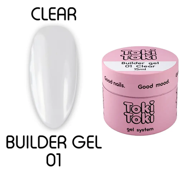 Моделюючий гель Toki-Toki Builder Gel 01 Clear, прозорий, 15 мл