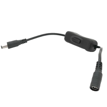Удлинитель питания с выключателем DC-F => DC-M (D 5,5x2,5мм) Black