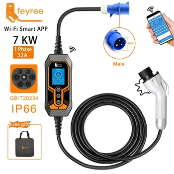 Зарядний пристрій для електромобілів Feyree 7KW 32A, Wi-Fi (App) GB/T