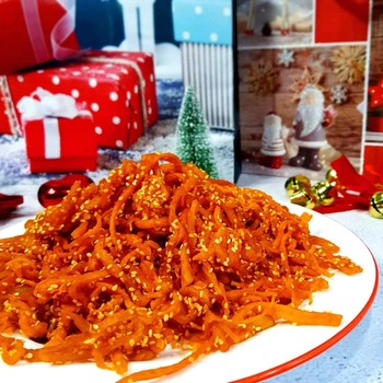 Стружка кальмара з кунжутом (по-шанхайськи) Преміум 100г, закуски до пива
