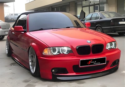 Губа під передній бампер для BMW 3 E46 M Sport 1998-2006, чорний глянець V1