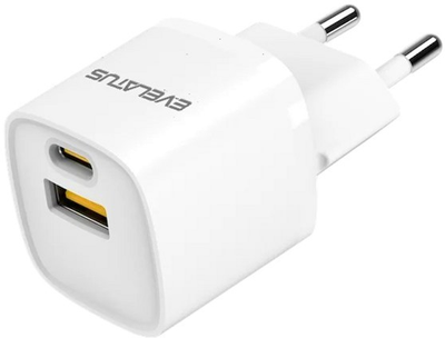 Зарядний пристрій Evelatus Wall Charger 30W USB-A / USB-C UE White (4752192087586)