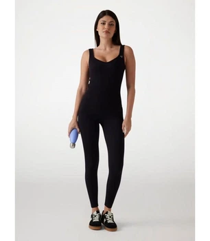 Топ бесшовный в рубчик Guess XS-S черный V5RP05Z3KH0 50530