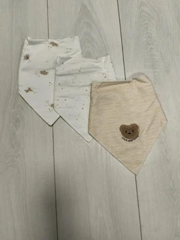 Слюнявчики треугольник бежевый белый Mothercare 0-6мес 3шт (400010152)