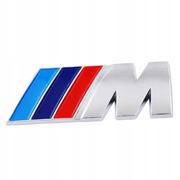 Шильдик BMW на крило М металева наклейка хром