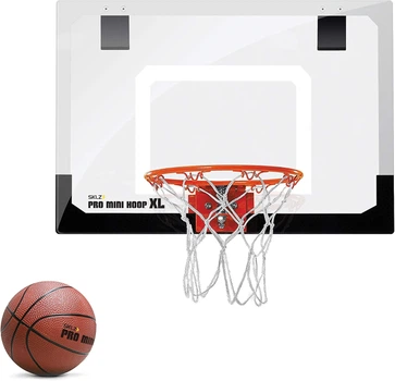 Баскетбольний міні-щит SKLZ Pro Mini Hoop XL з кільцем, м'ячем і сіткою - 58х40 см