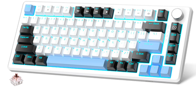 Клавіатура MageGee 75% / Механічна / MX Brown / Ice Blue / Type-C