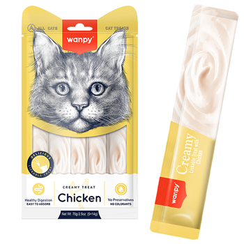 Жидкое лакомство для котов Wanpy Creamy Lickable Treats Chicken курица (RA-49)