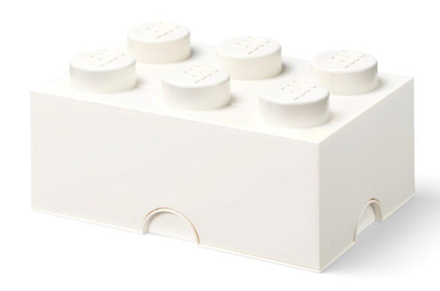 Контейнер у формі блоку LEGO Storage Brick 6 білий (40000804) (5711938247218)