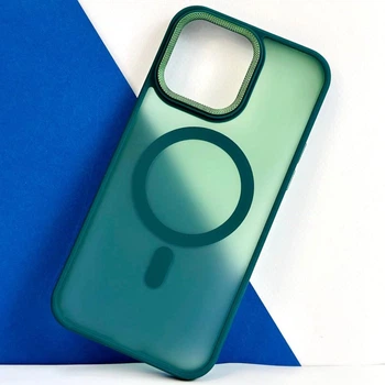 Чехол Wave Matte with Corrugated Camera для Iphone 16 Pro Max with MagSafe Dark Green