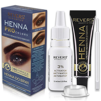 Кремова хна для брів Revers Henna Pro Colors Graphite Gray