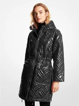 Куртка демисезонная женская Michael Kors Metallic Ciré Puffer XS черная