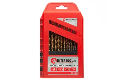 Набор сверл по металлу Intertool - 25 шт. (1-13 мм), титан 1 шт.