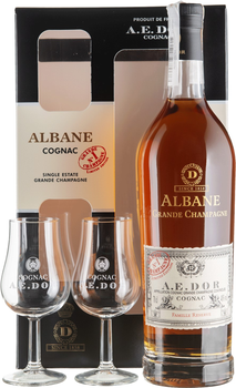 Коньяк A.E.Dor Albane 0.7 л 40% + 2 бокала в подарочной коробке (3497971358150)