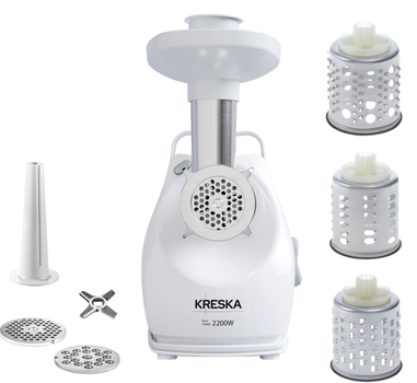 М'ясорубка Kreska 390.51 з овочерізкою біла (5904013011341)