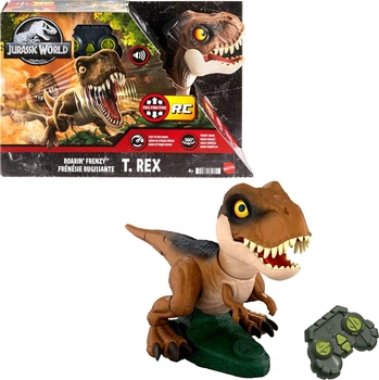 Динозавр Тираннозавр Рекс На Пульте со Звуком Jurassic World Roarin’ Frenzy T Rex Mattel HTP60