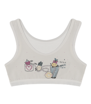 Топ для девочки с принтом Coctail - Donella - 4581B6 - 122-128 см - Молочный