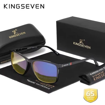 Окуляри комп'ютерні Blue Blocker 65% для чоловіків і жінок KINGSEVEN 7365 Bright Black F6