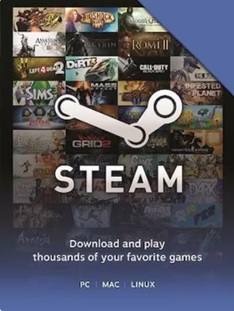 Подарункова карта Steam на 2500 українських гривень тільки для UAH