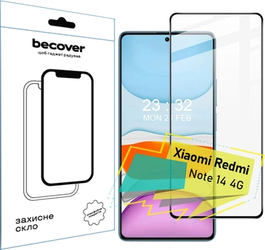 Захисне скло BeCover для смартфона Xiaomi Redmi Note 14 4G Black (BC_713099)