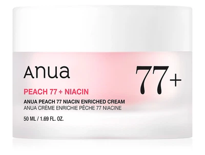 Интенсивный крем для лица с персиком для гладкой и сияющей кожи ANUA Peach 77 Niacin Enriched Cream, 50мл (8809640734373)