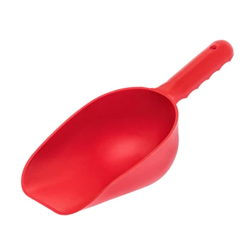 Совок большой пластиковый для сахара, специй и сыпучих продуктов с отверстием для подвешивания 28х11.6х6.5 см Красный