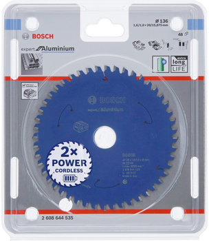 Tarcza pilarska Bosch Expert for Aluminium 136 mm 48Z (2608644535)