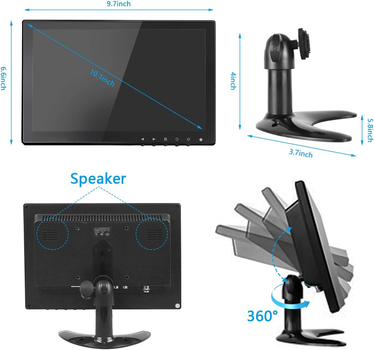 Монитор 10.1" WHOLEV HD IPS 60 Гц Б/В
