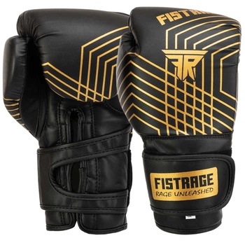 Перчатки боксерские MICRO FIBER FISTRAGE VL-5557 (размер 12oz, Черный-золотой)