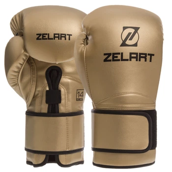 Перчатки боксерские PU Zelart Pro (размер 12oz, Золотой) (BO-1391_Золотой_12_унции)