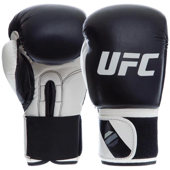Перчатки боксерские PU UFC PRO Compact Pro (PU, размер Reg(S-M), белый-черный) (UHK-75004)