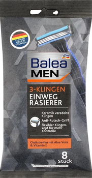 Бритви одноразові чоловічі Balea Men 3-Klingen Einweg Rasierer на 3 леза 8шт/уп