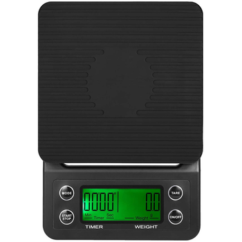 Ваги для кави з таймером Timer scale з підсвіткою дисплею 0.1 г - 5 кг Black