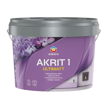 Краска акрилатная Eskaro Akrit 1 Ultimatt белая глиматовая 2,85 л