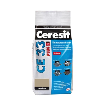 Фуга Ceresit CE 33 Plus 124 2 кг темно-бежевая