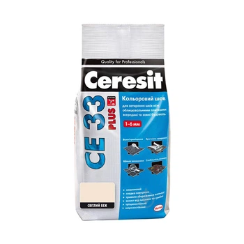 Фуга Ceresit CE 33 Plus 121 2 кг светло-бежева