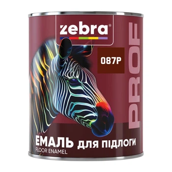 Эмаль для пола Зебра PROF 1187 087P червоно-коричнева 0,8 кг
