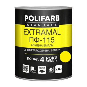 Эмаль алкидная Polifarb ExtraMal ПФ-115 желтая 2,8 кг
