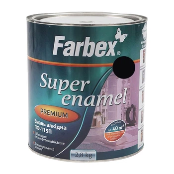 Эмаль алкидная Farbex ПФ-115 черная 2,8 кг